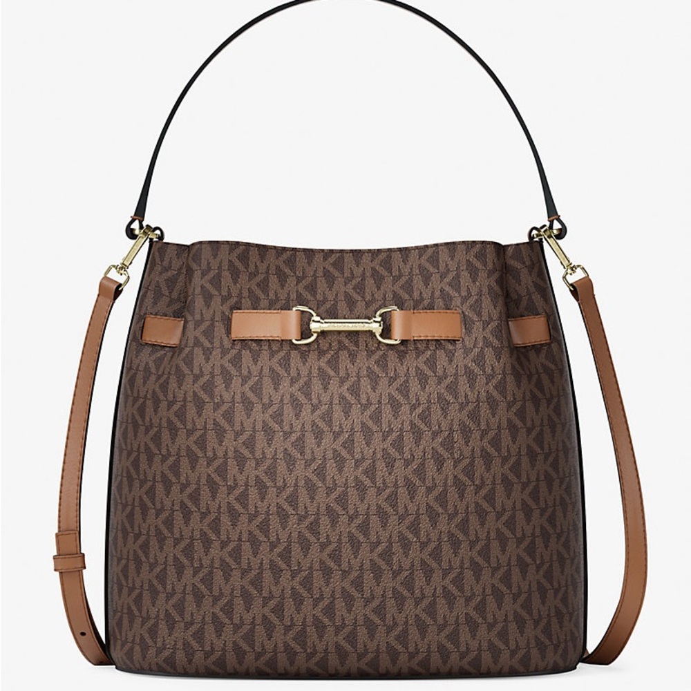 MICHAEL KORS Carson Medium Signature Logo Convertible Bucket Crossbody Bag